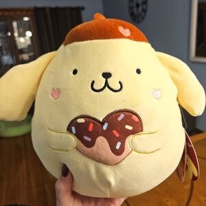 NWT Sanrio Pompompurin Hello Kitty Valentine's Day 8" Squishmallow